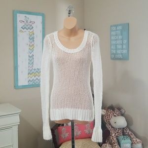 White knitted sweater